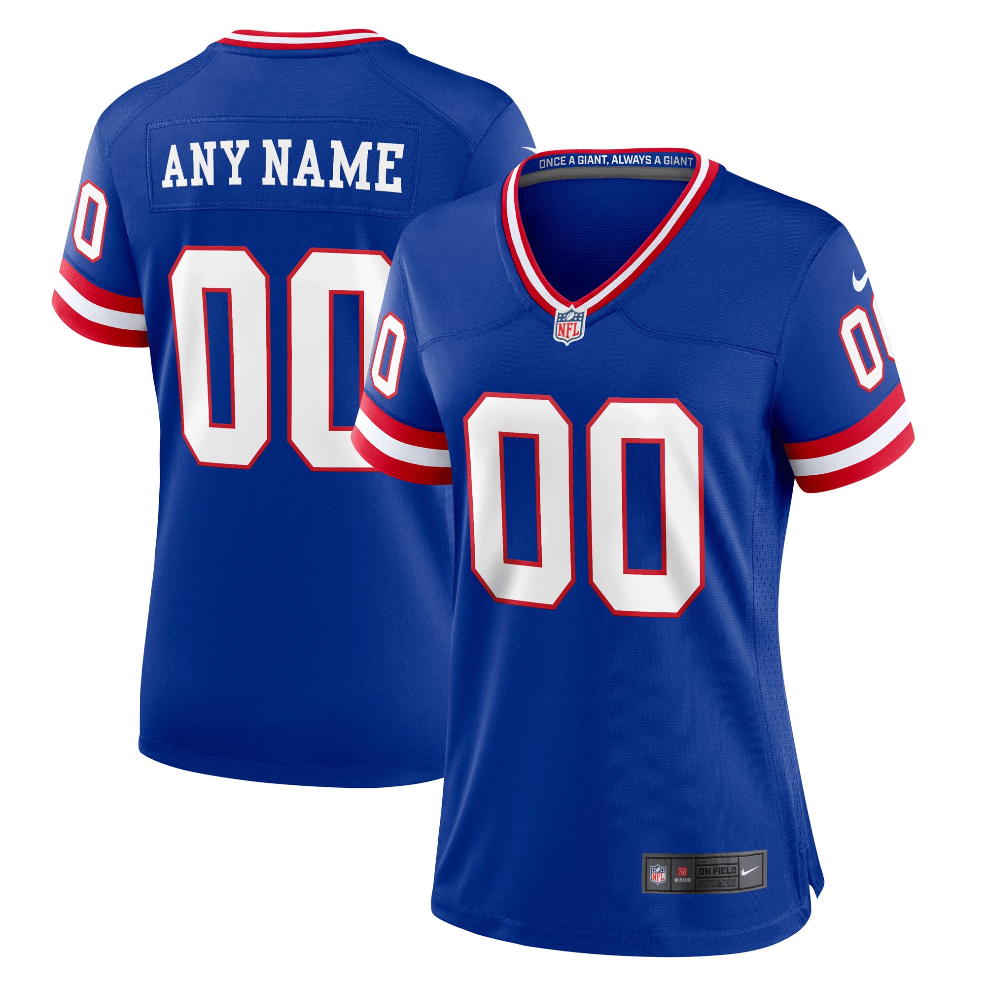 Alternative view of nike personalize Giants Blue Custom Jersey - Nike Giants Blue Custom 2