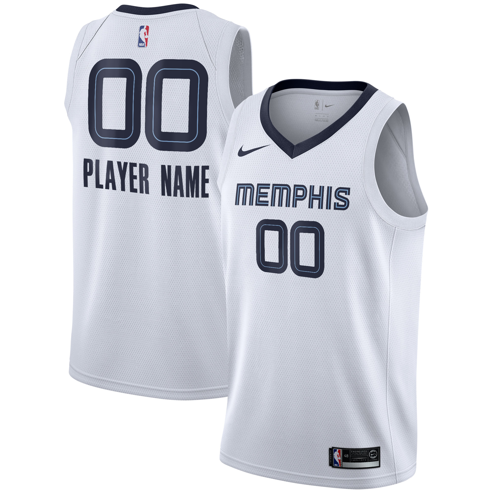 nike personalize Grizzlies White Custom Jersey - Nike Grizzlies White