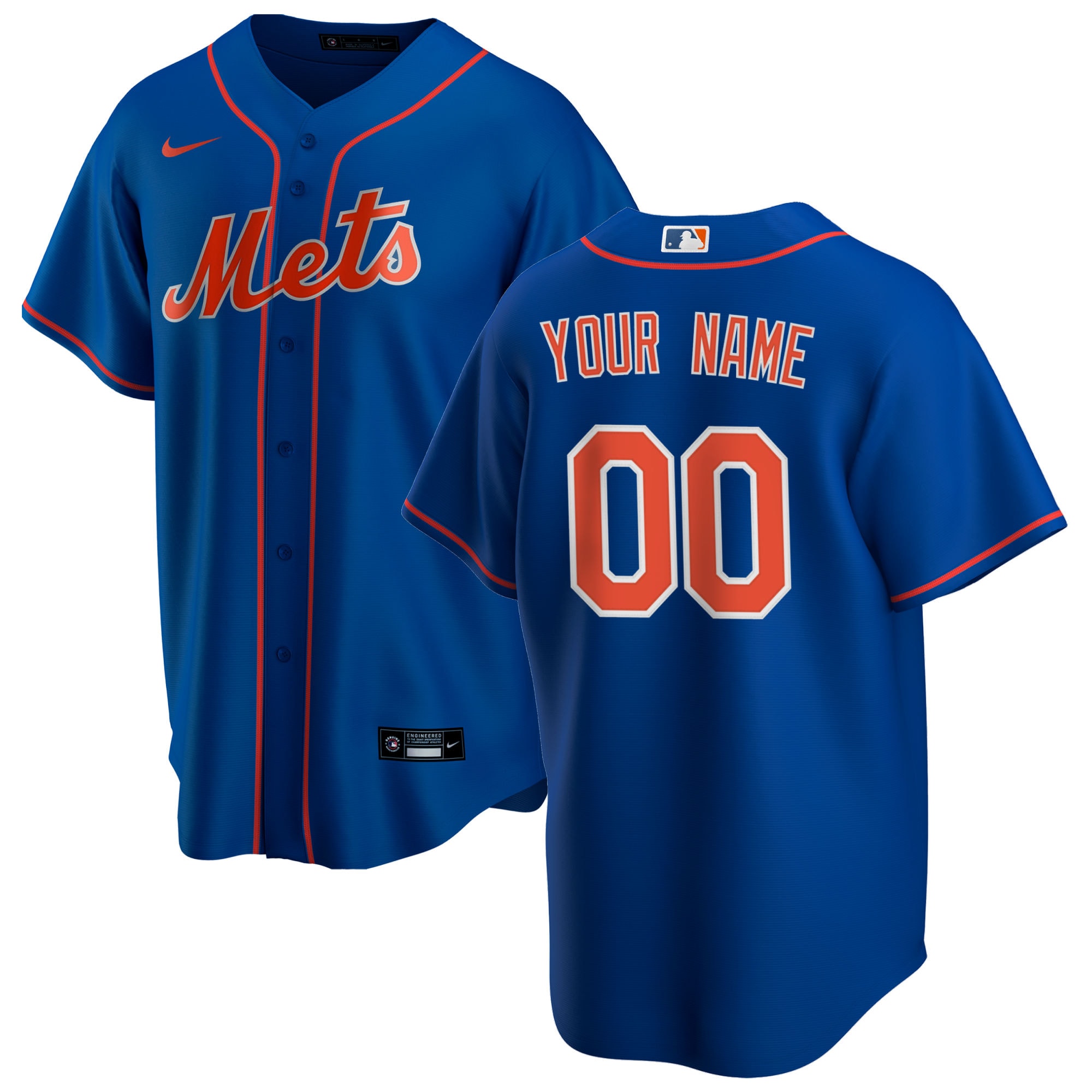 nike personalize Mets Royal Blue Custom Jersey - Nike Mets Royal Blue