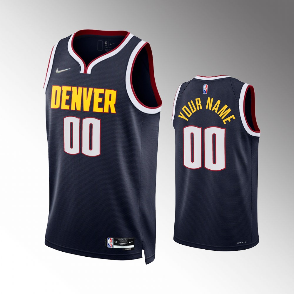 nike personalize Nuggets Navy Custom Jersey - Nike Nuggets Navy Custom