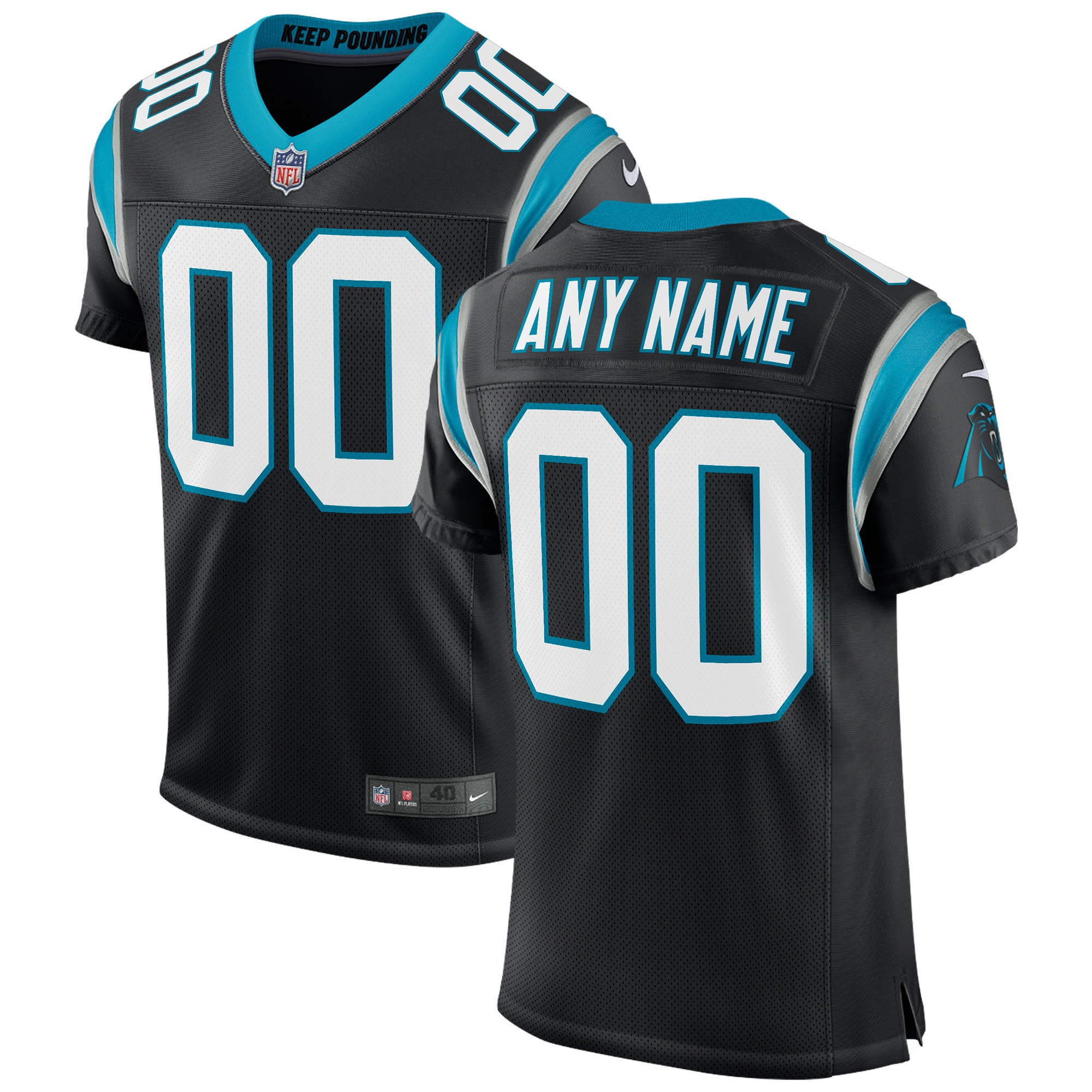 nike personalize Panthers Black Custom Jersey - Nike Panthers Black