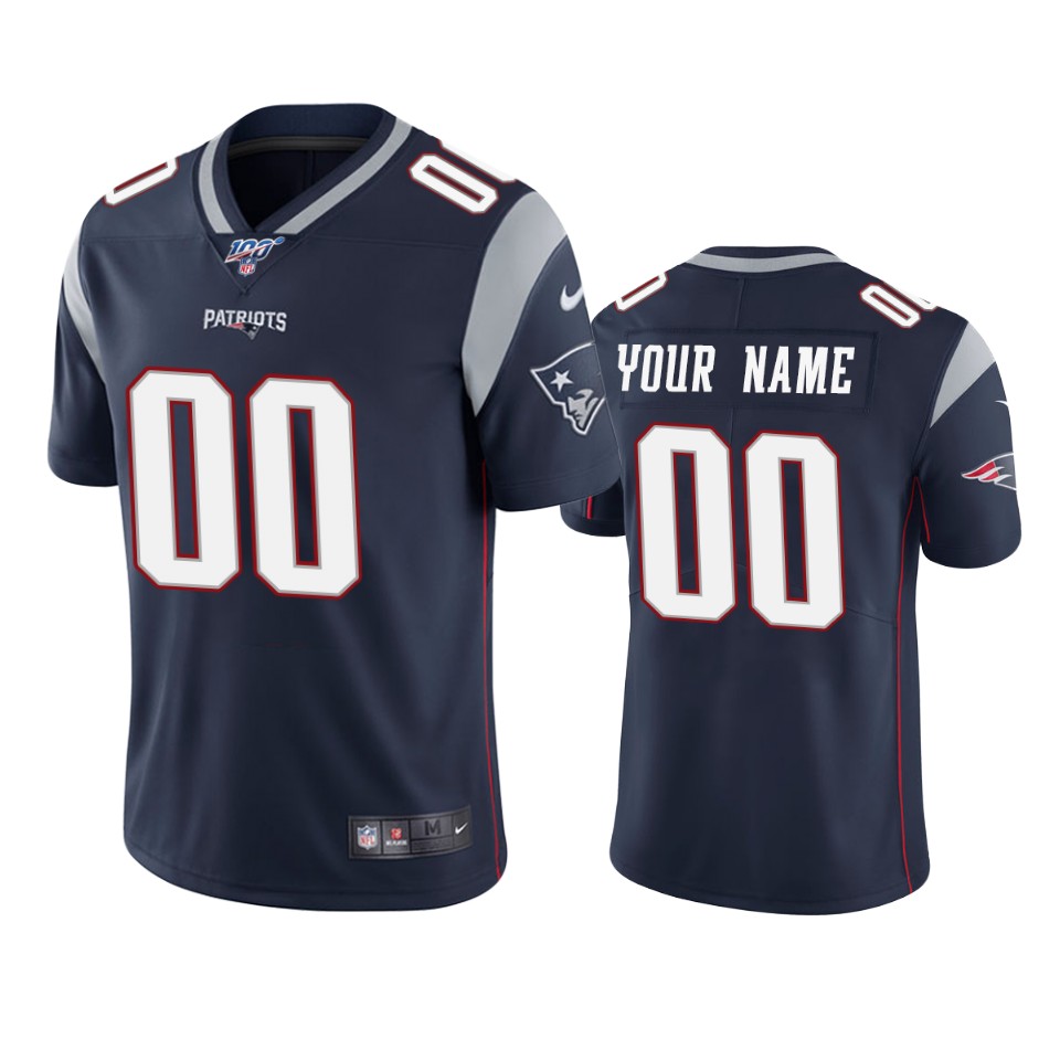nike personalize Patriots Navy Custom Jersey - Nike Patriots Navy