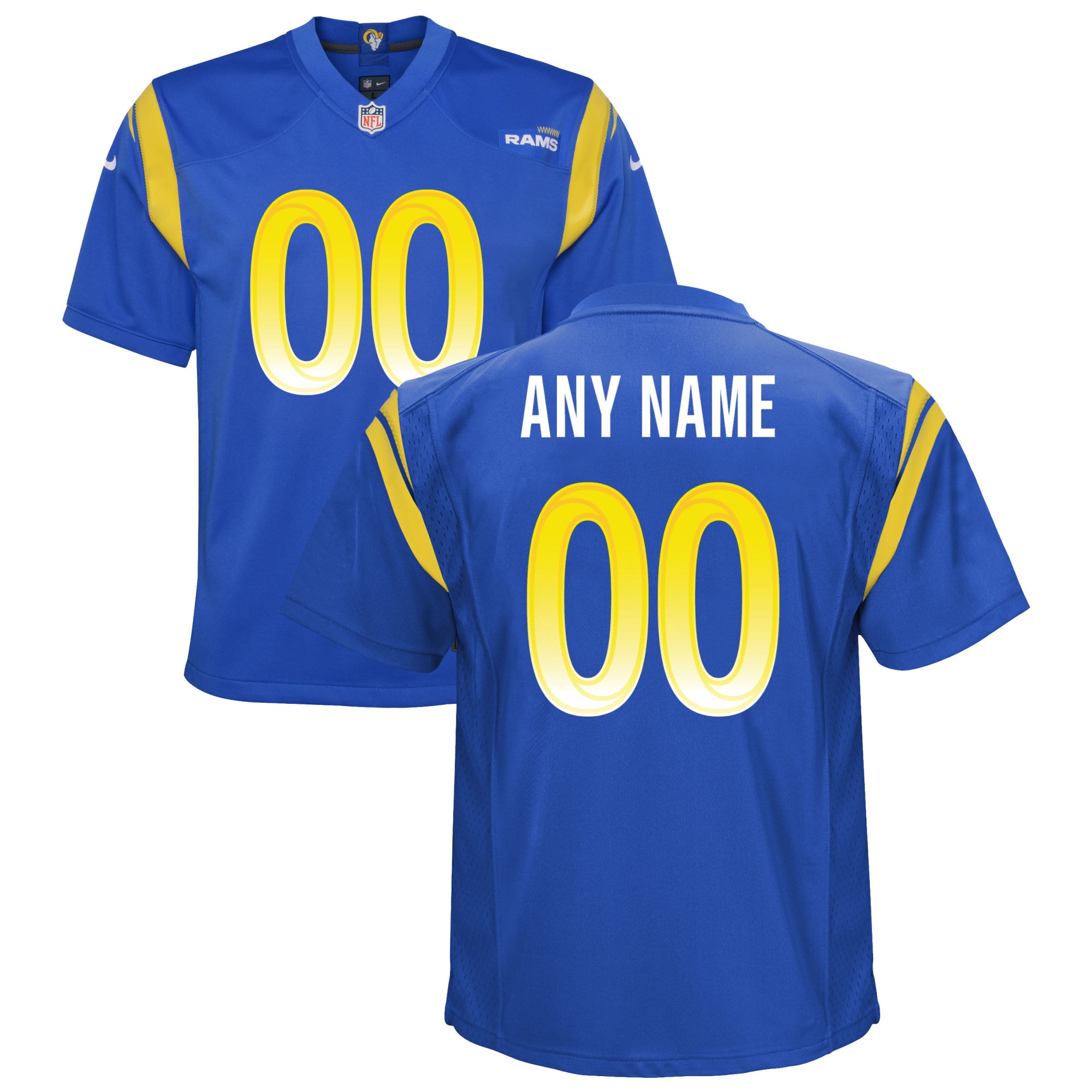 nike personalize Rams Royal Blue Custom Jersey - Nike Rams Royal Blue