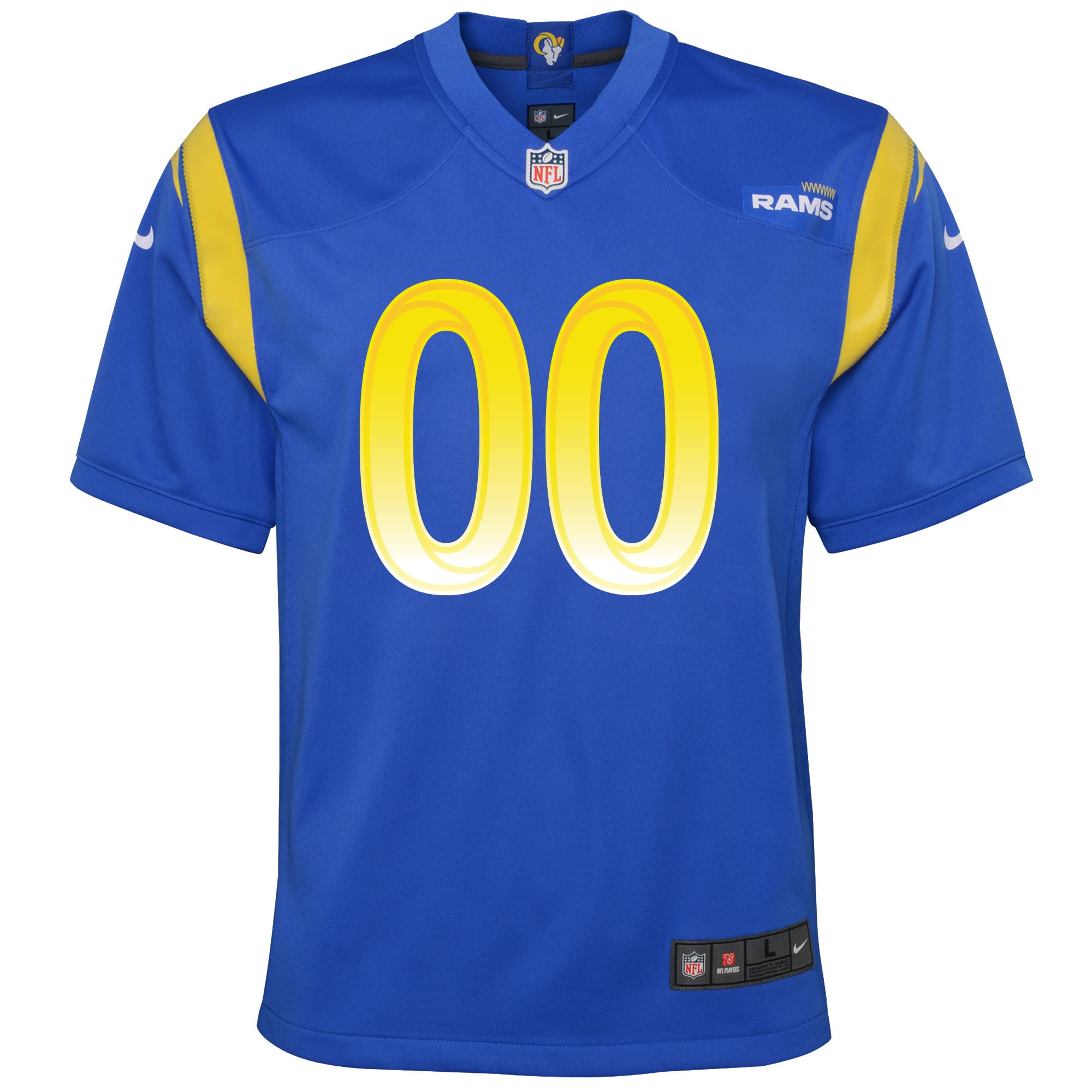 Alternative view of nike personalize Rams Royal Blue Custom Jersey - Nike Rams Royal Blue