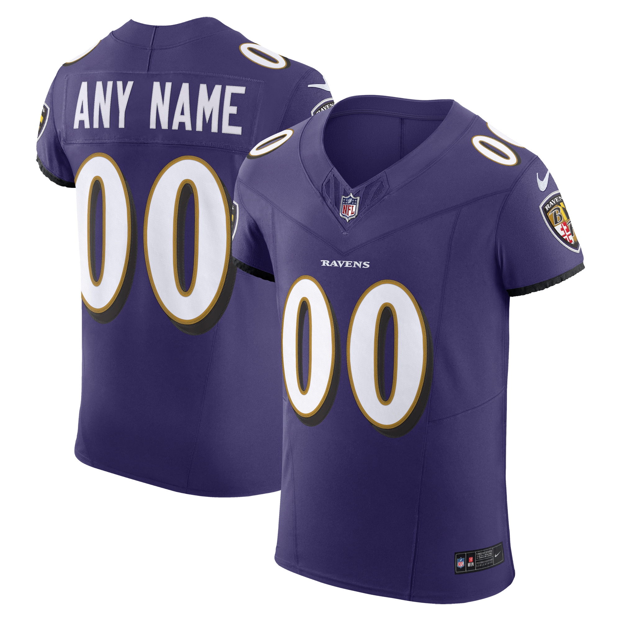 nike personalize Ravens Purple Custom Jersey - Nike Ravens Purple