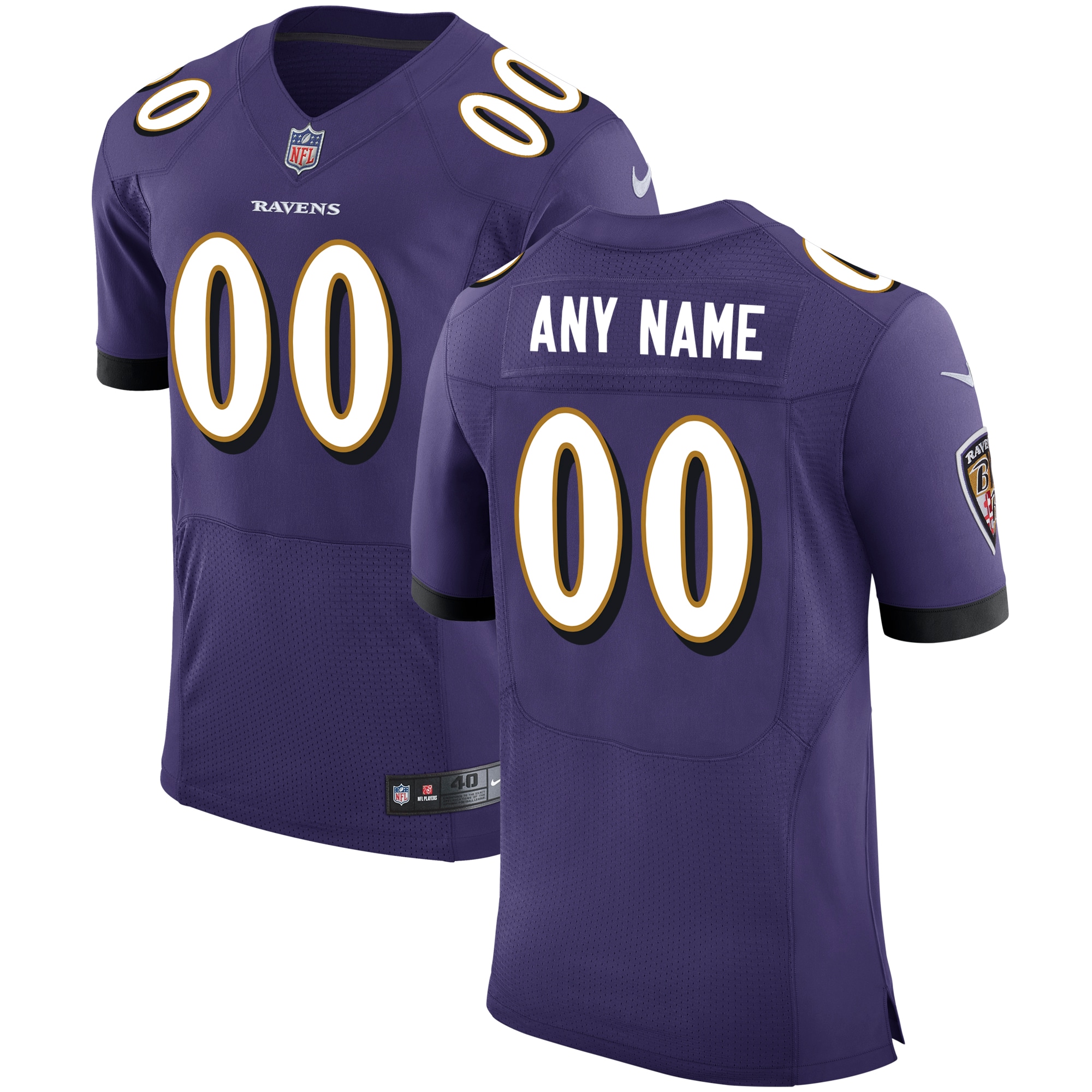 nike personalize Ravens Purple Custom Jersey - Nike Ravens Purple 2