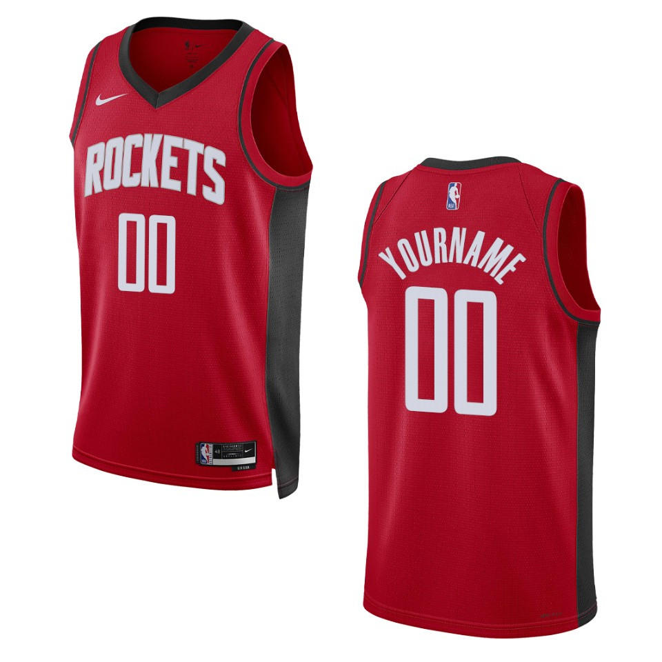 nike personalize Rockets Red Custom Jersey - Nike Rockets Red Custom