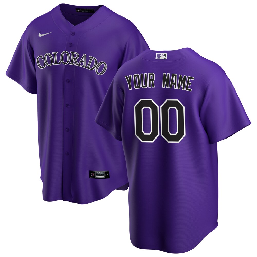 nike personalize Rockies Purple Custom Jersey - Nike Rockies Purple