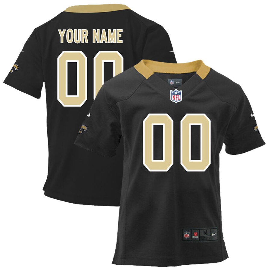 nike personalize Saints Black Custom Jersey - Nike Saints Black Custom