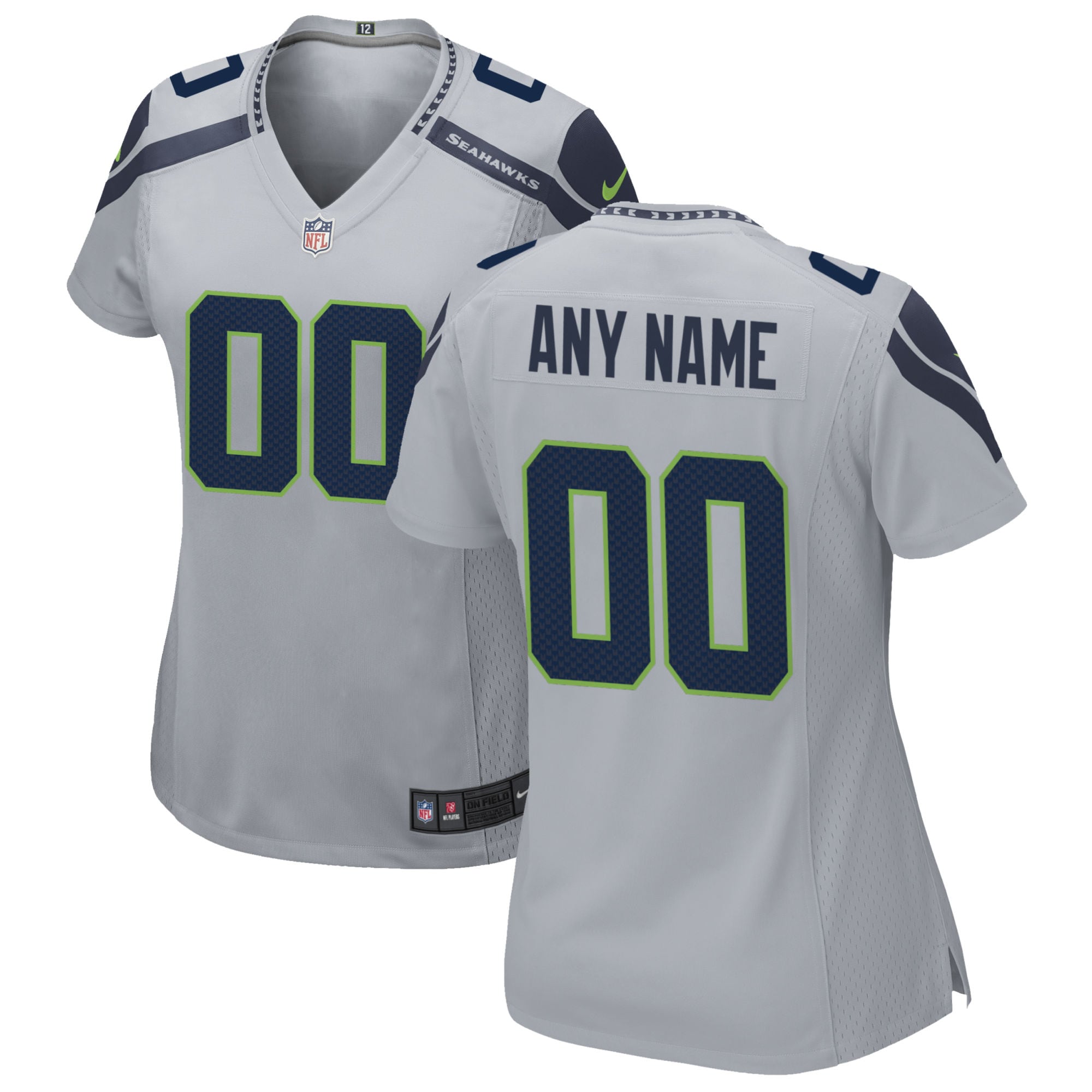 nike personalize Seahawks Grey Custom Jersey - Nike Seahawks Grey