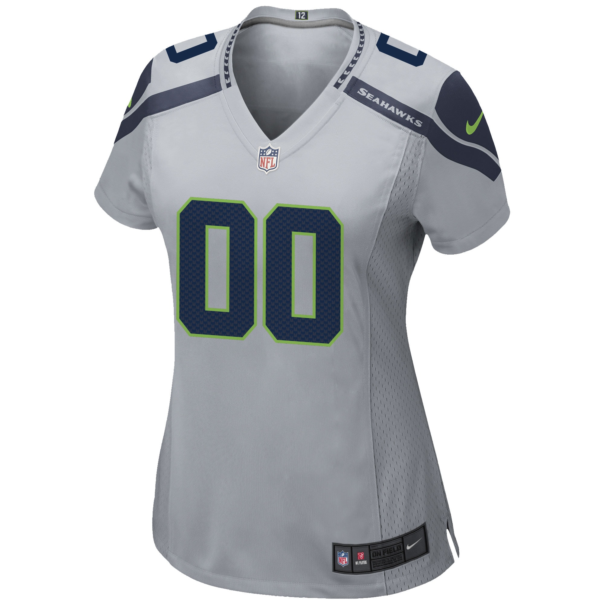 Alternative view of nike personalize Seahawks Grey Custom Jersey - Nike Seahawks Grey
