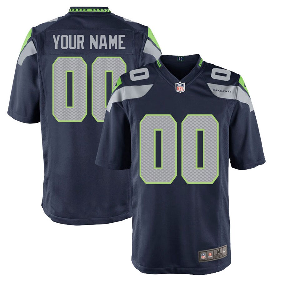 nike personalize Seahawks Navy Custom Jersey - Seahawks Navy Custom