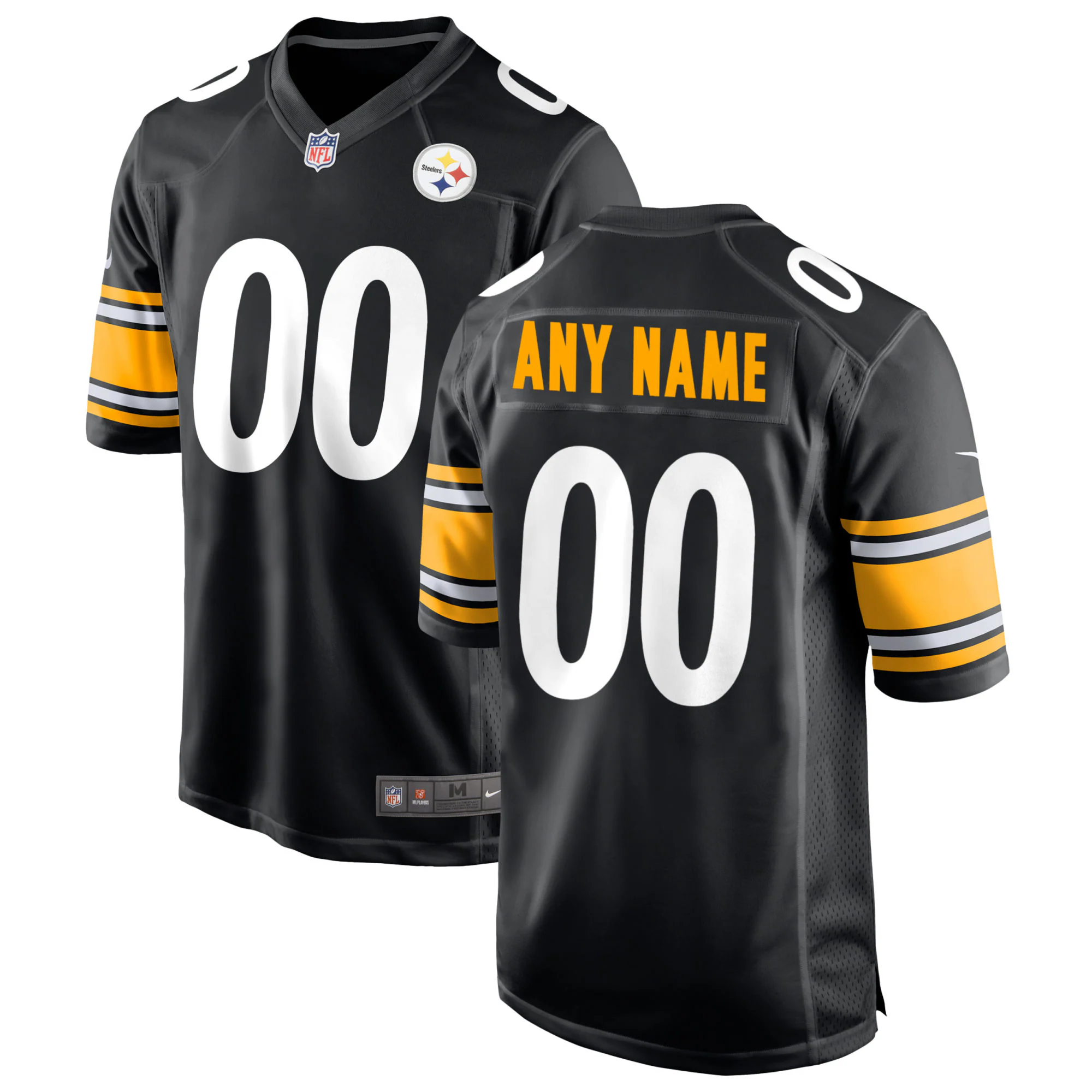 Alternative view of nike personalize Steelers Black Custom Jersey - Nike Steelers Black