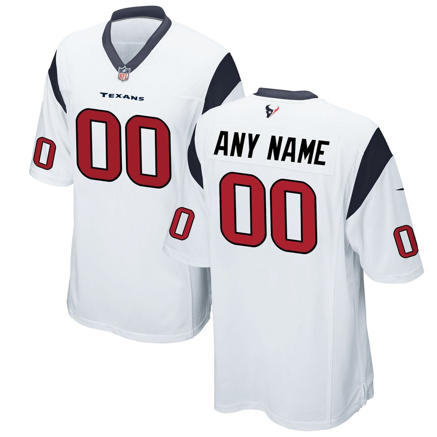 nike personalize Texans White Custom Jersey - Nike Texans White Custom