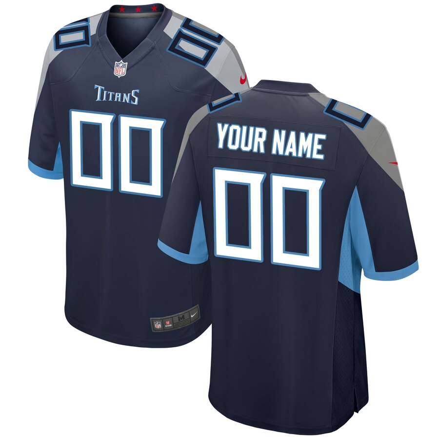 nike personalize Titans Navy Custom Jersey - Nike Titans Navy Custom