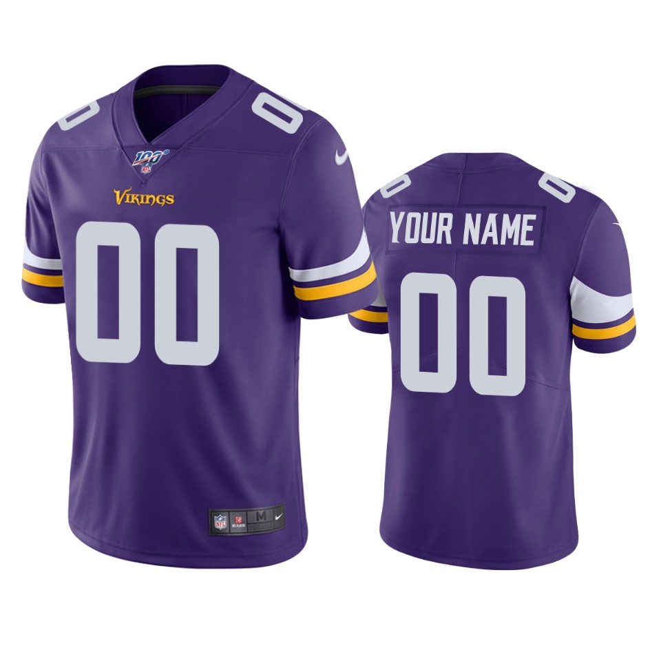 nike personalize Vikings Purple Custom Jersey - Nike Vikings Purple 2