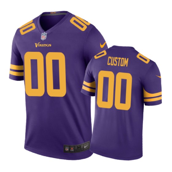 nike personalize Vikings Purple Custom Jersey - Nike Vikings Purple