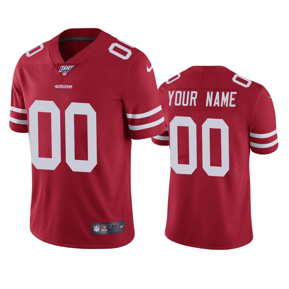 nike personalized 49ers Scarlet Custom Jersey - Nike 49ers Scarlet