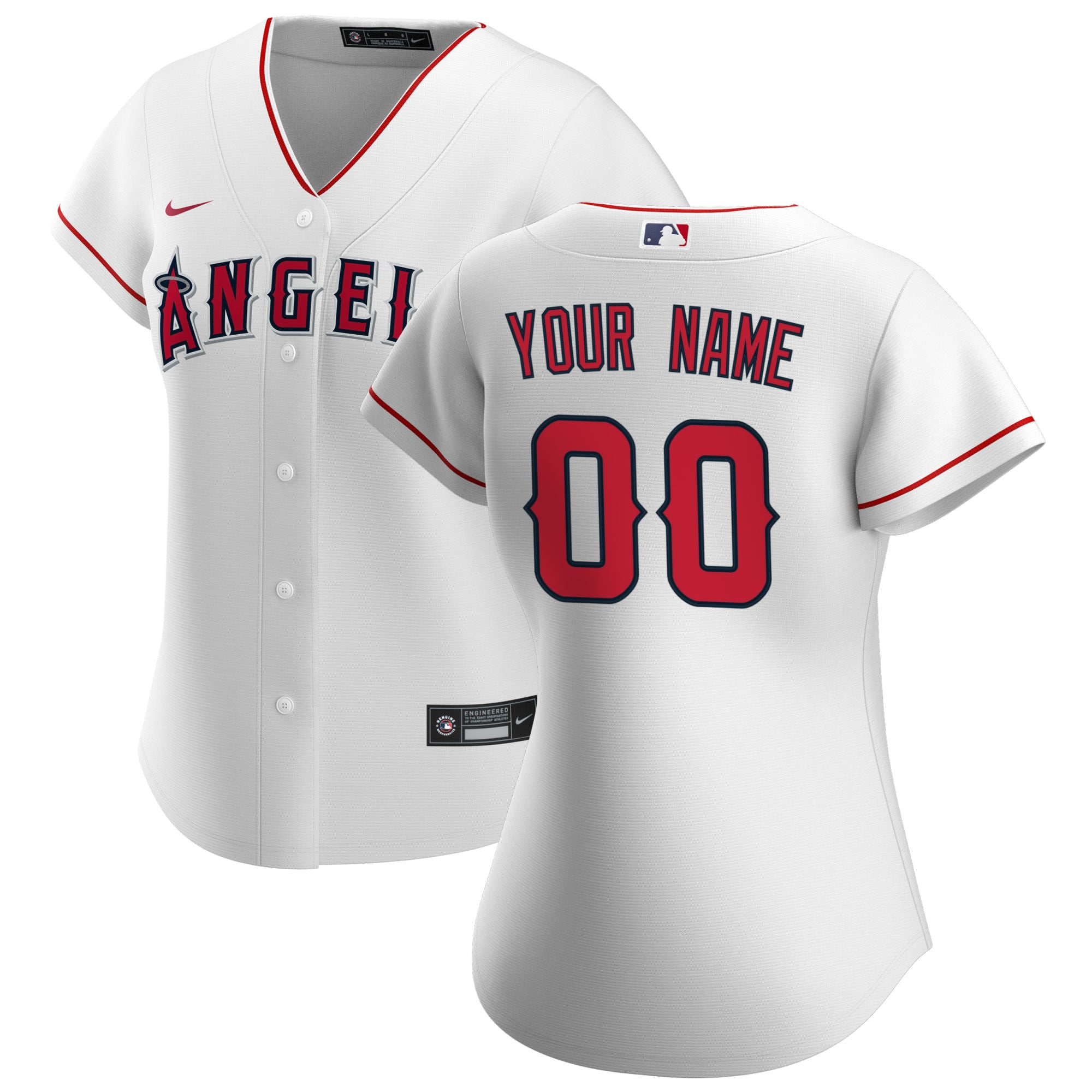 Alternative view of nike personalized Angels White Custom Jersey - Angels White Custom