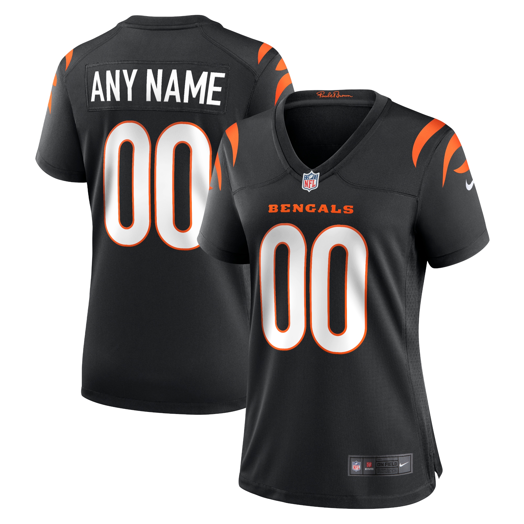 nike personalized Bengals Black Custom Jersey - Nike Bengals Black