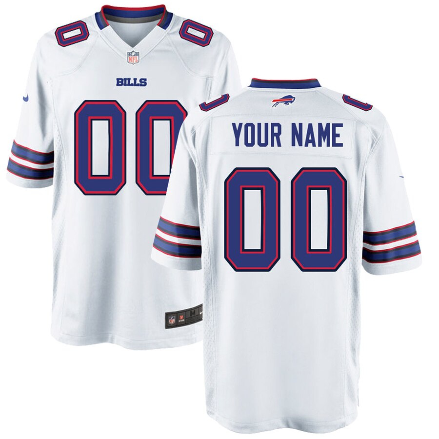 nike personalized Bills White Custom Jersey - Bills White Custom