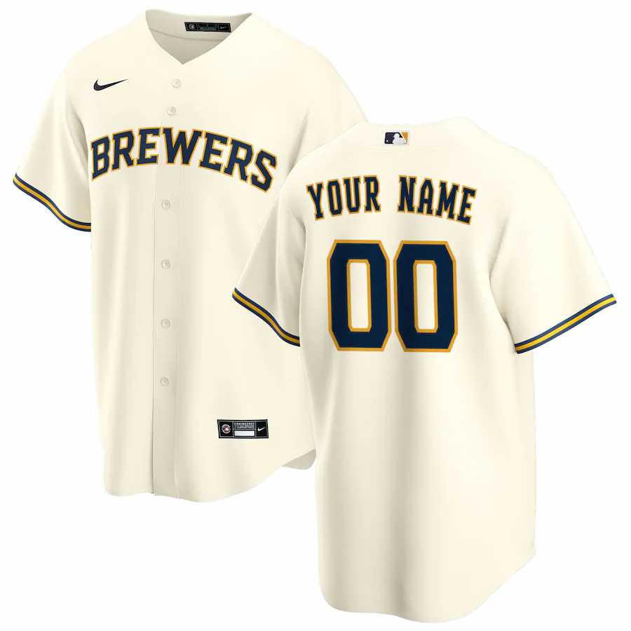 nike personalized Brewers Cream Custom Jersey - Brewers Cream Custom