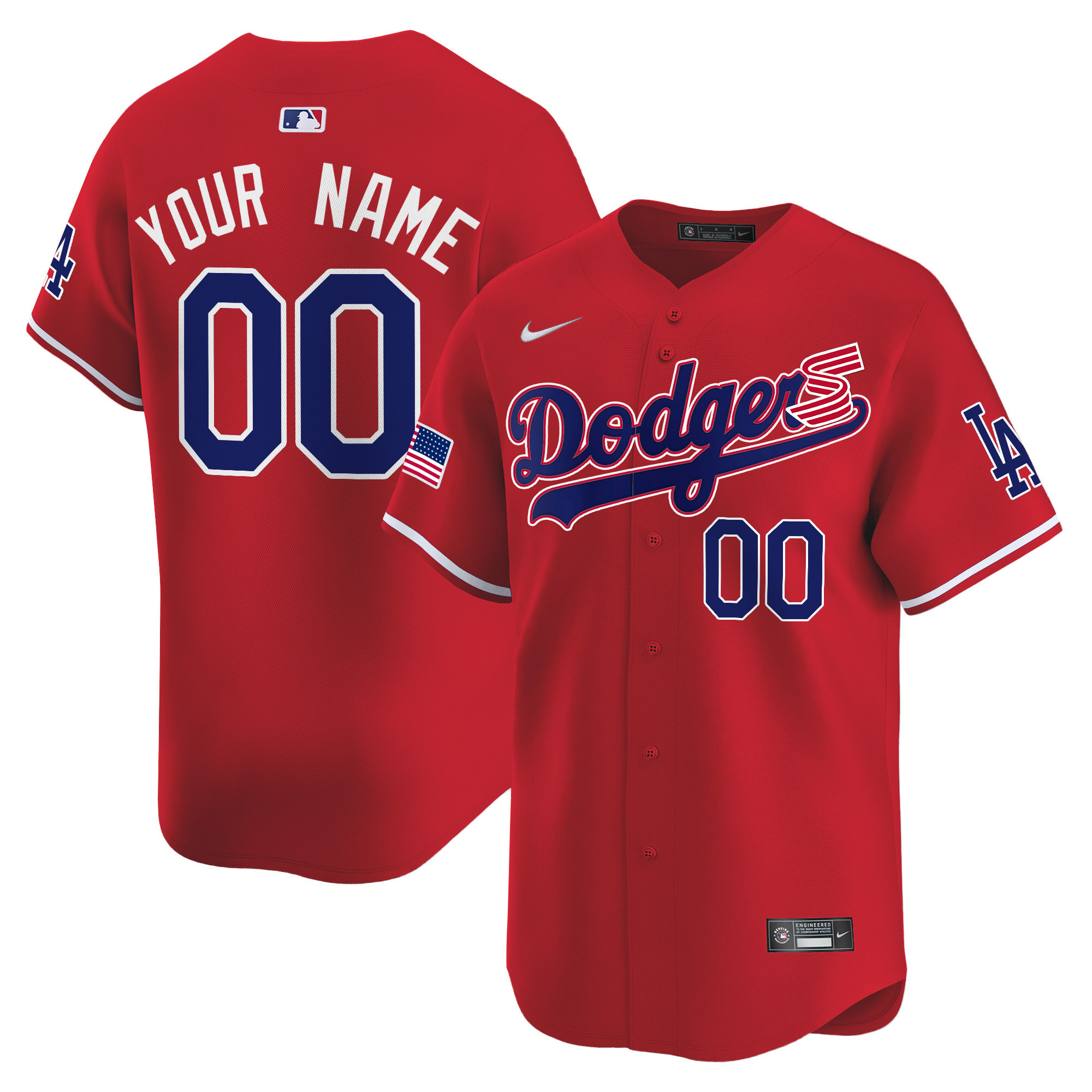 Alternative view of nike personalized Dodgers Custom White Jersey - Nike Dodgers Custom