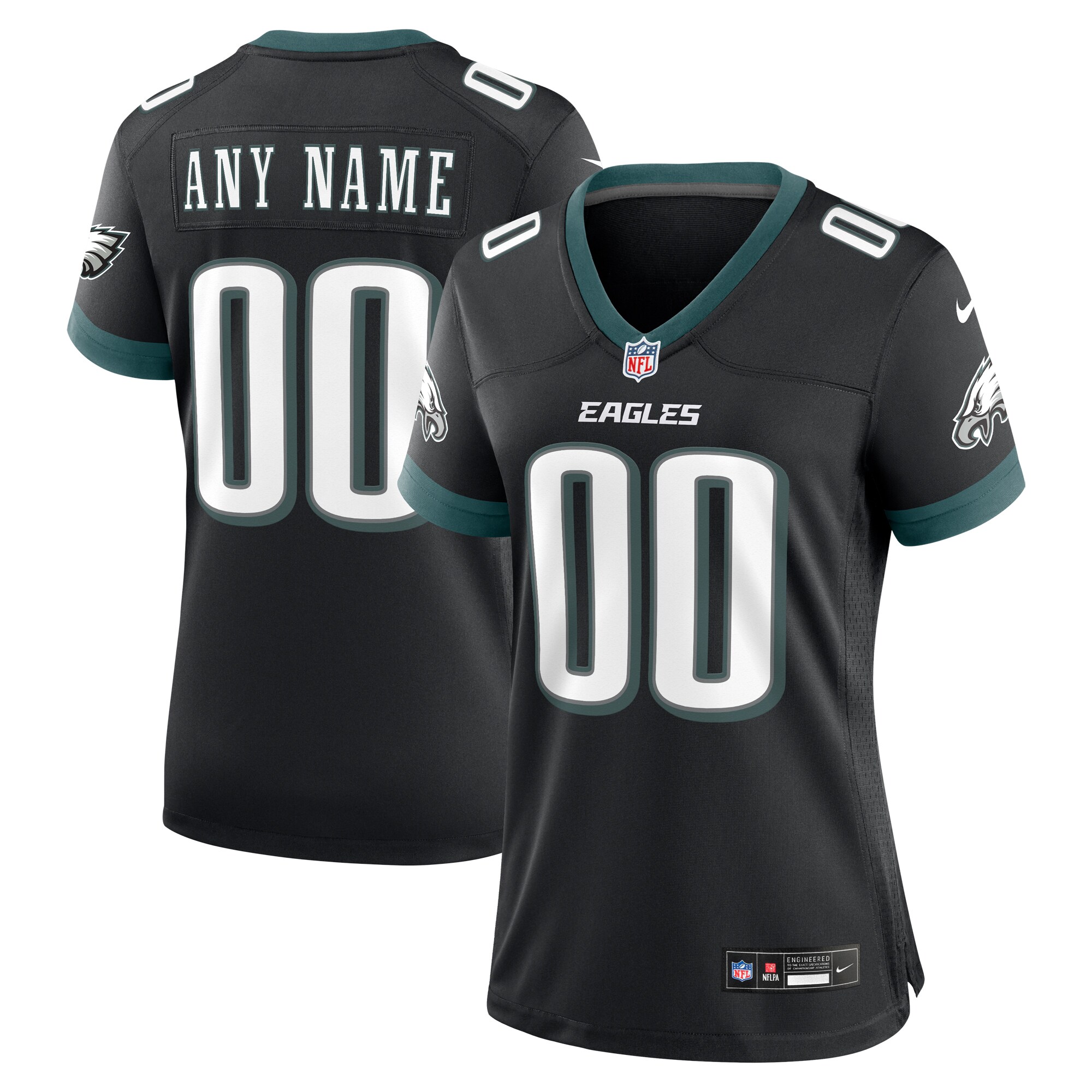nike personalized Eagles Black Custom Jersey - Nike Eagles Black