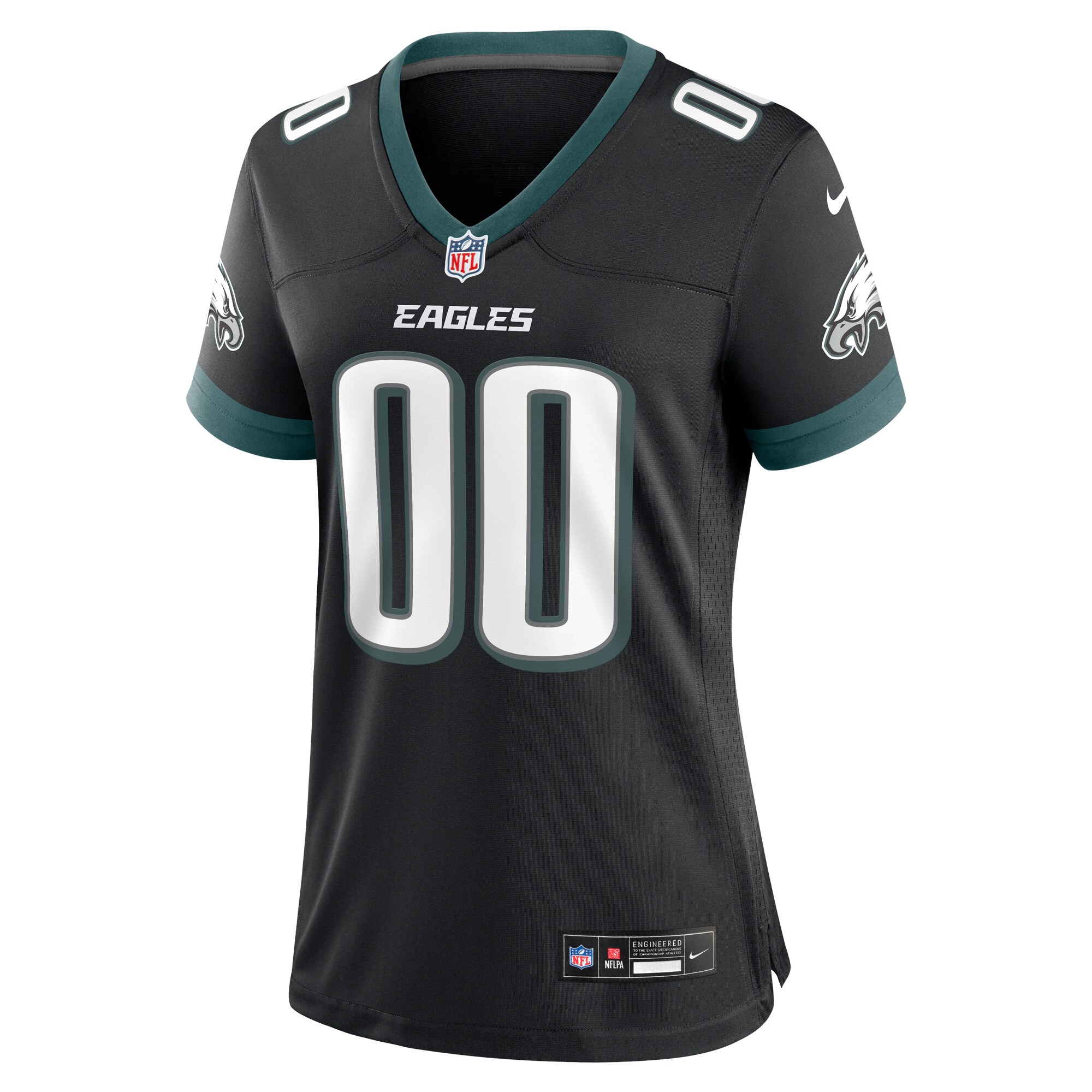 Alternative view of nike personalized Eagles Black Custom Jersey - Nike Eagles Black