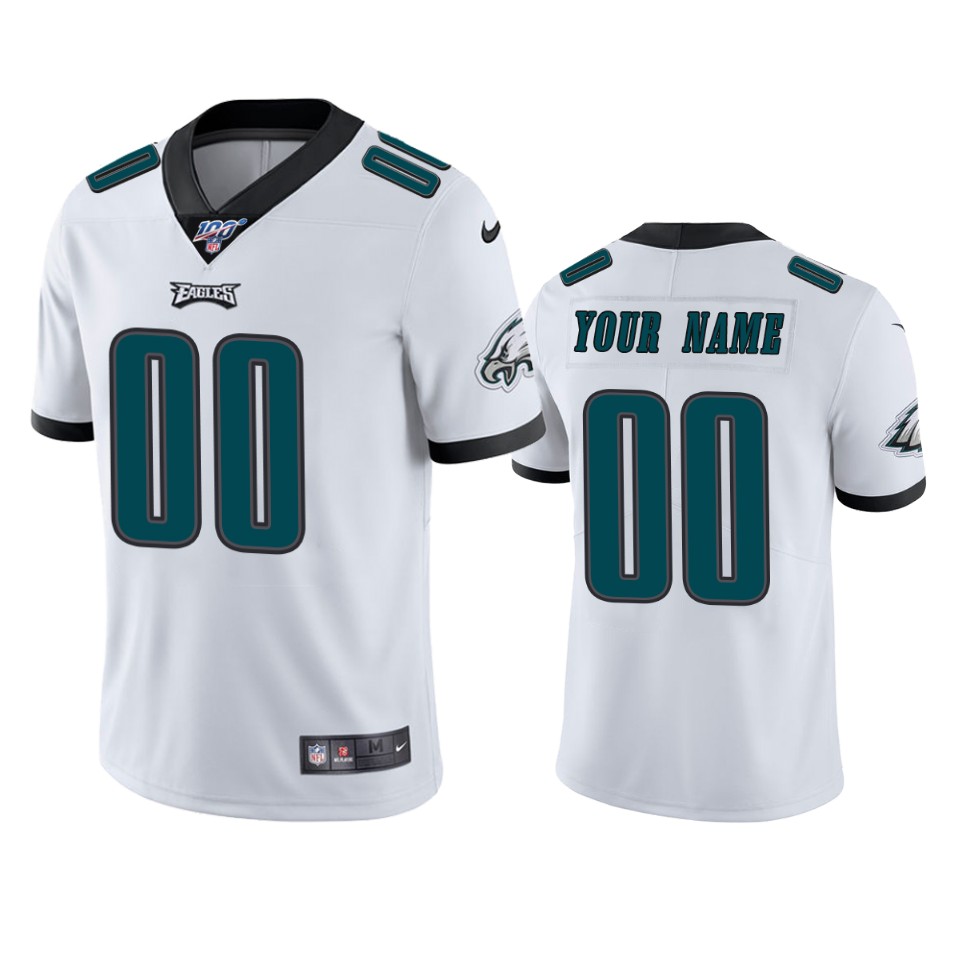 nike personalized Eagles White Custom Jersey - Nike Eagles White