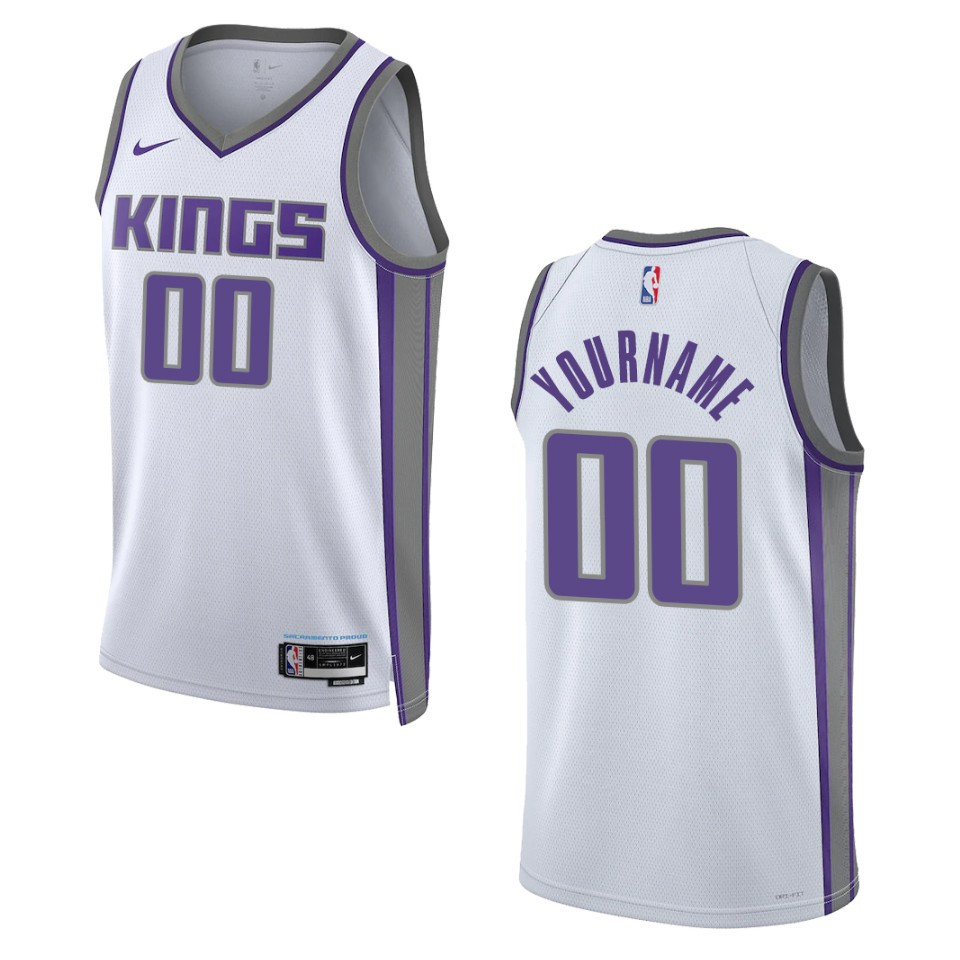 nike personalized Kings White Custom Jersey - Nike Kings White Custom