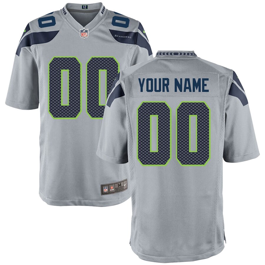 nike personalized Seahawks Grey Custom Jersey - Nike Seahawks Grey