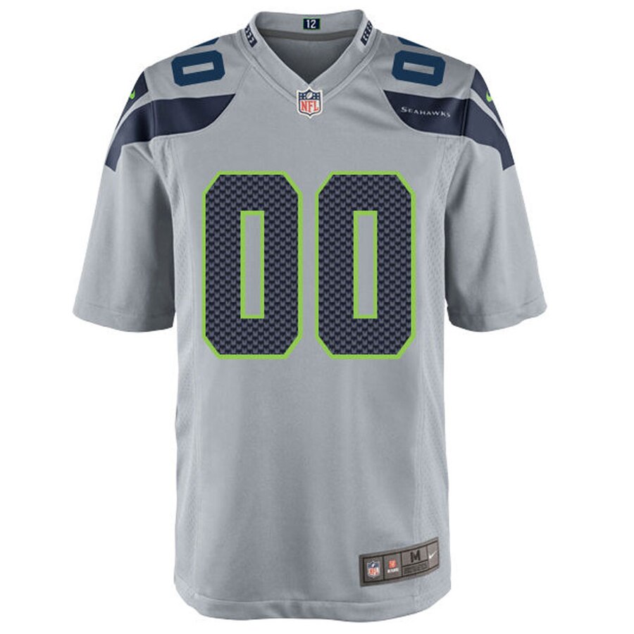 Alternative view of nike personalized Seahawks Grey Custom Jersey - Nike Seahawks Grey