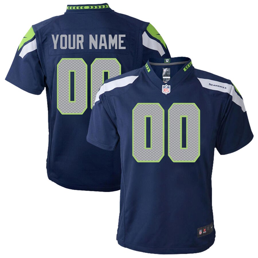 nike personalized Seahawks Navy Custom Jersey - Seahawks Navy Custom