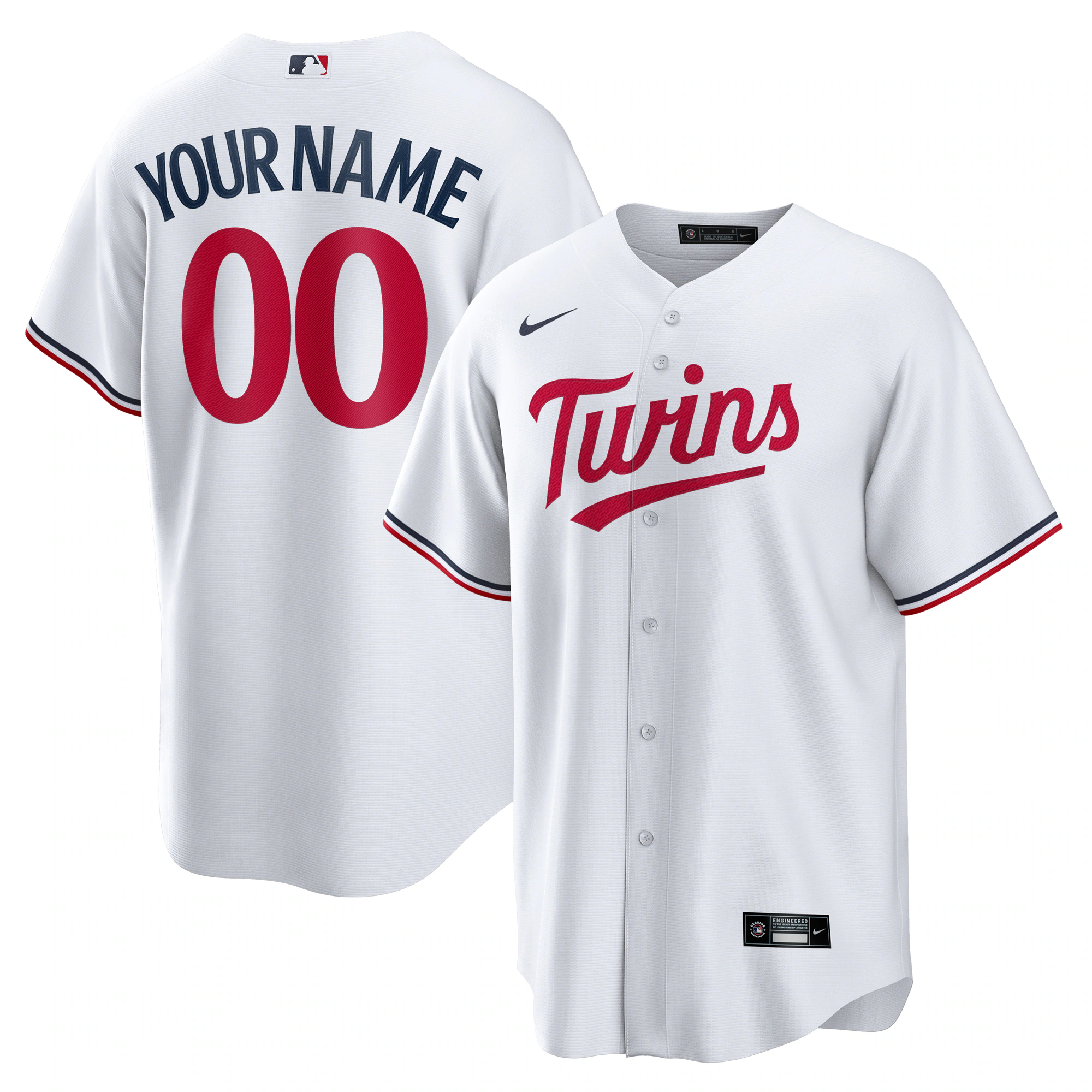 nike personalized Twins White Custom Jersey - Nike Twins White Custom