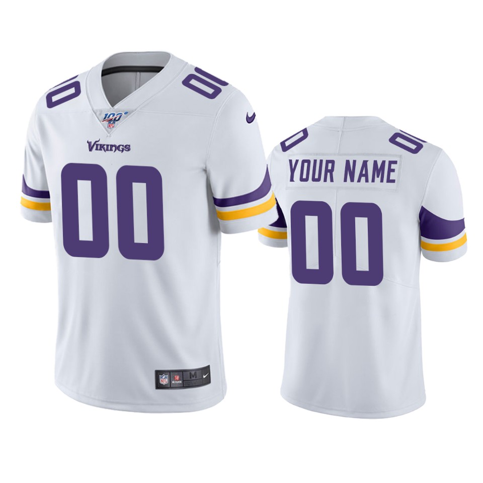 nike personalized Vikings White Custom Jersey - Nike Vikings White