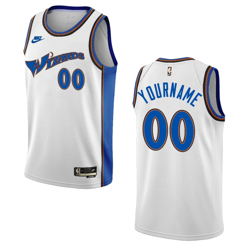 nike personalized Wizards White Custom Jersey - Nike Wizards White