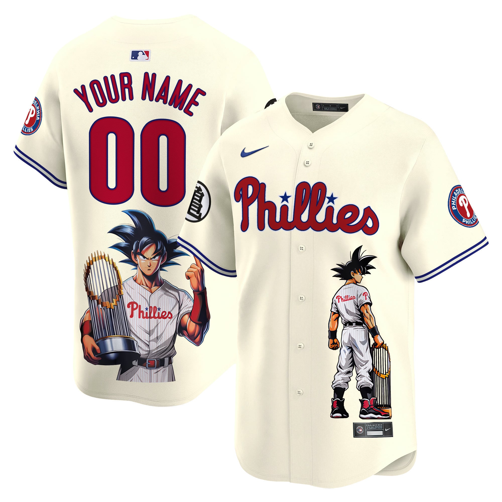Nike Phillies Goku Jersey - Custom Dragon Ball Z Design