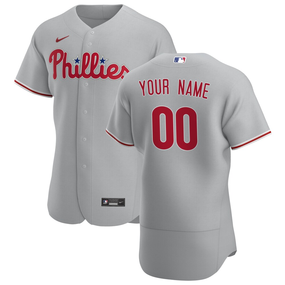 Nike Phillies Gray Custom Jersey - MLB Personalized Edition