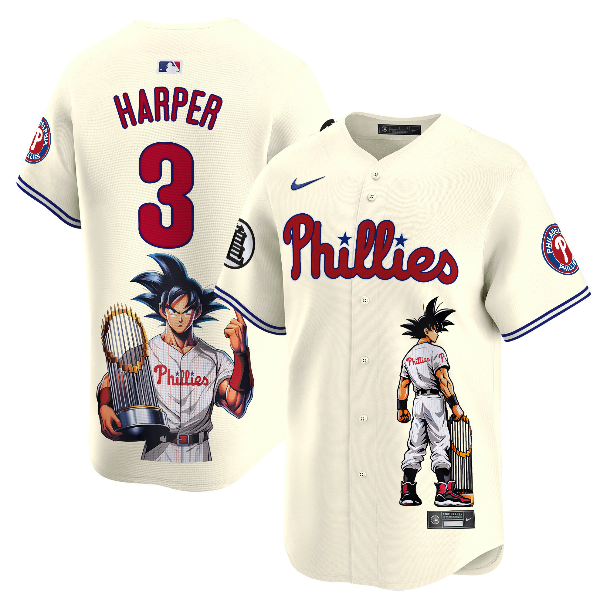 Nike Phillies Harper Jersey Goku - Nike Phillies Harper Jersey - Goku