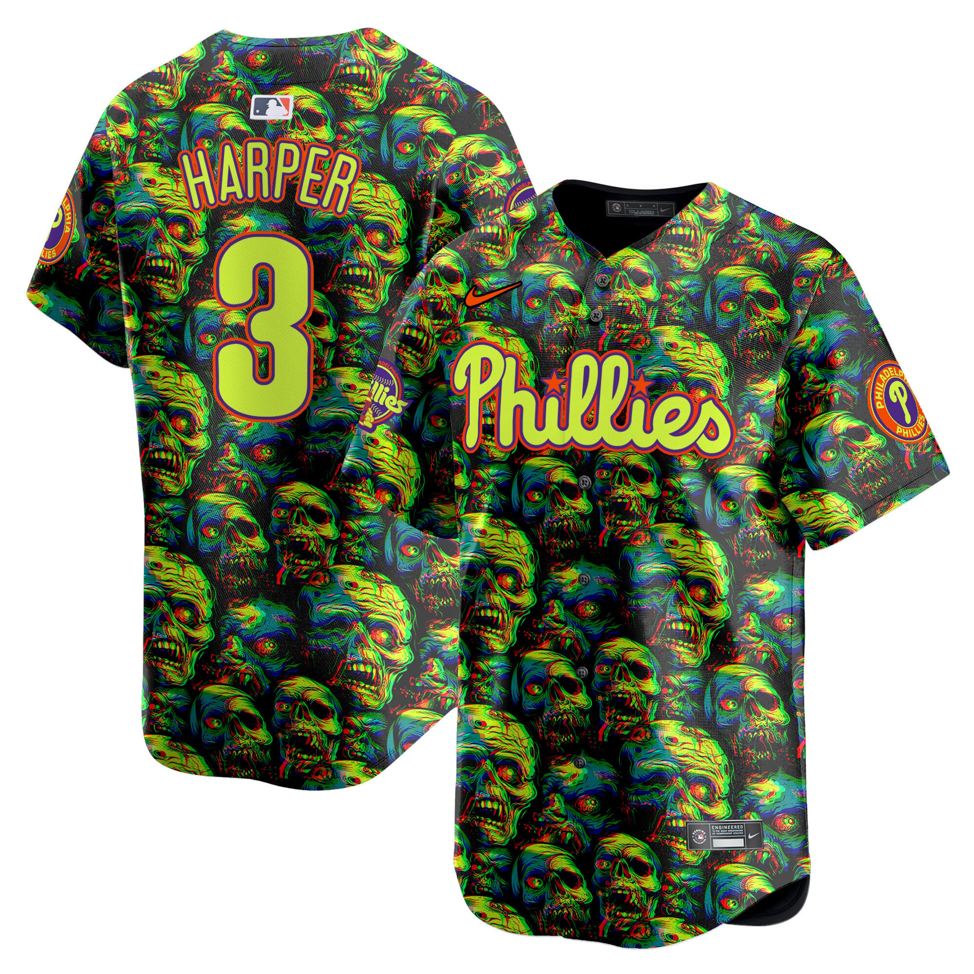 Nike Phillies Harper Zombie Jersey - Limited Edition