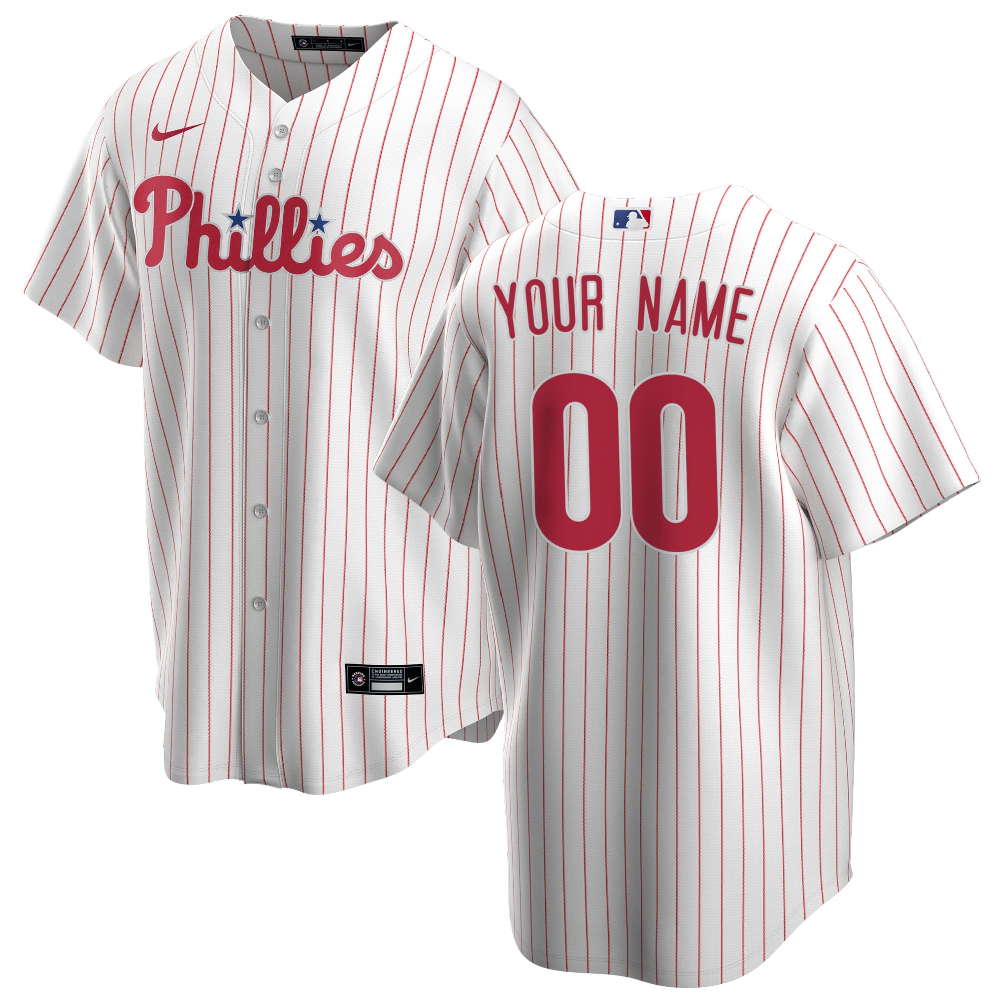 Nike Phillies Pinstripe Custom Jersey - Personalized MLB