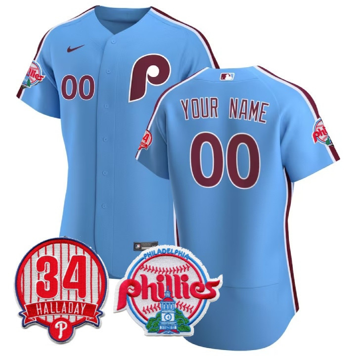 Nike Phillies Powder Blue Jersey - Customizable Baseball Style
