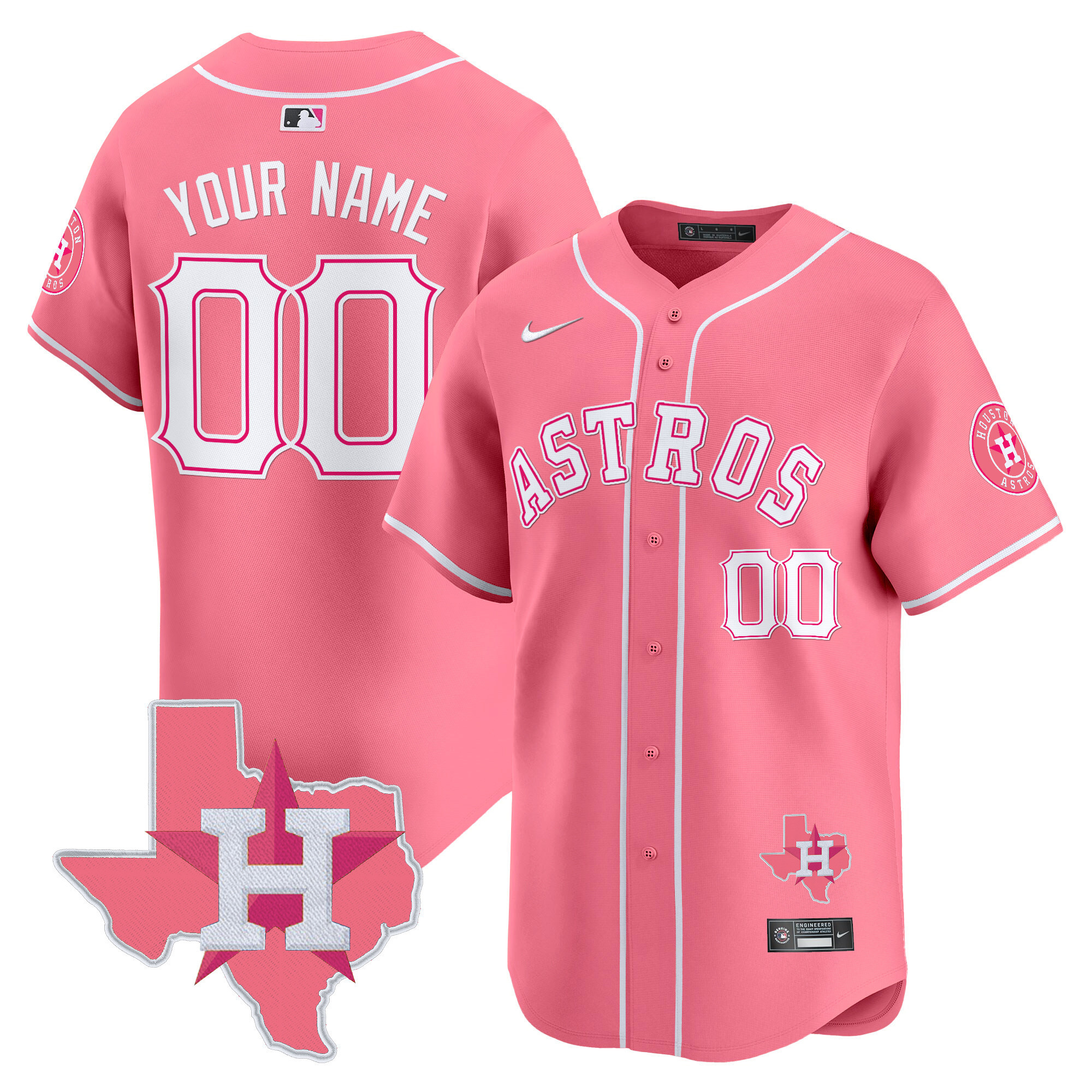 Nike Pink Astros Custom Jersey - Personalized Baseball Style