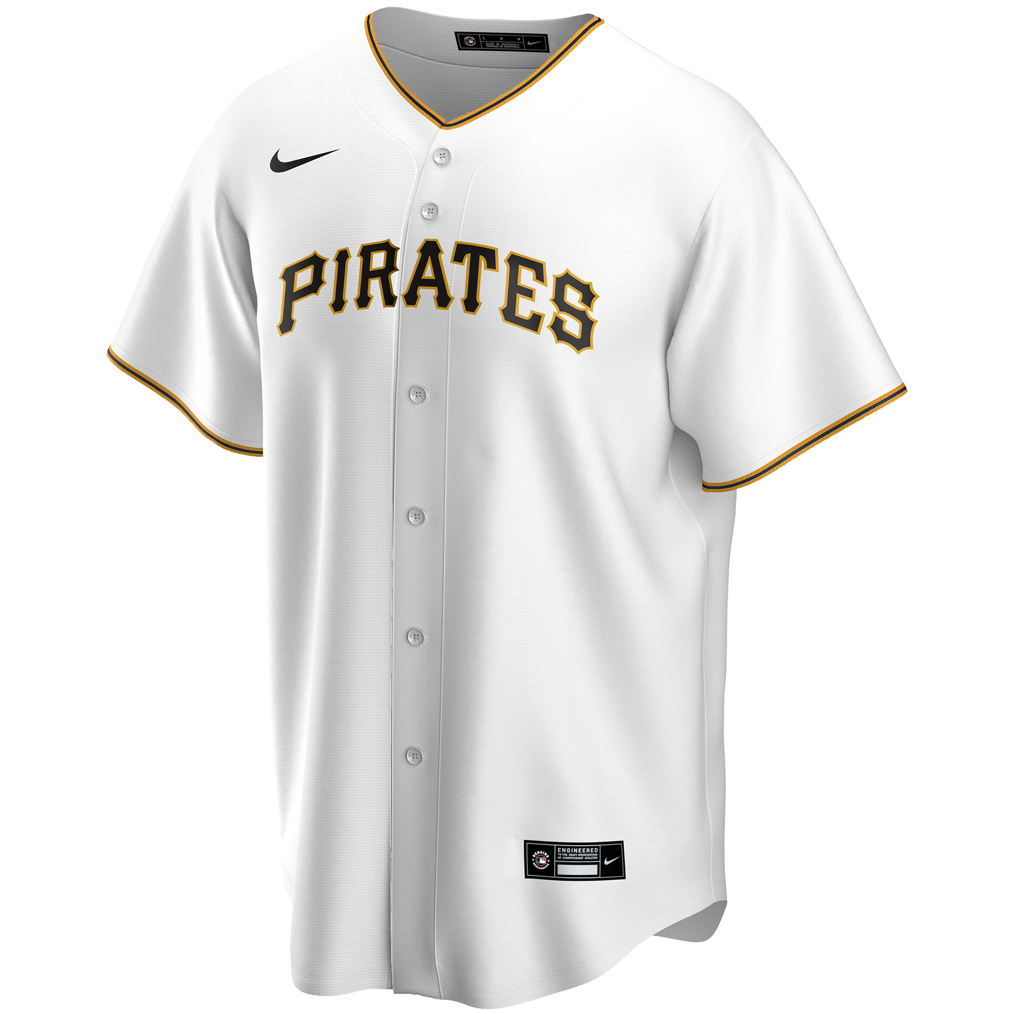 Alternative view of Nike Pirates Custom White Jersey - Nike Pittsburgh Pirates Custom
