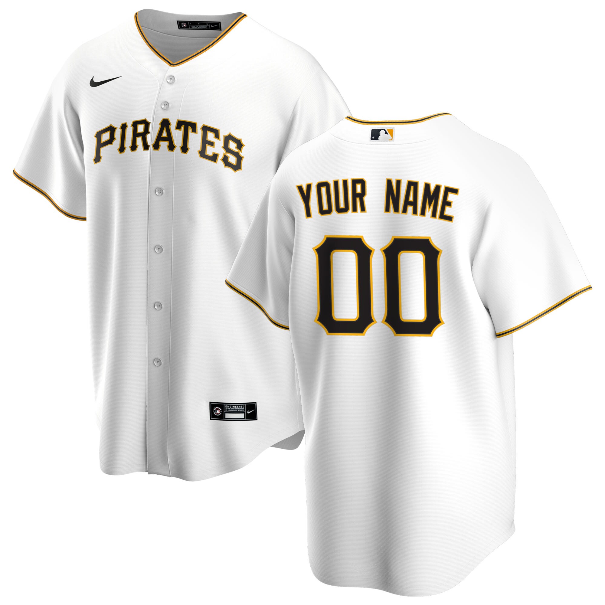 Nike Pirates Custom White Jersey - Nike Pittsburgh Pirates Custom
