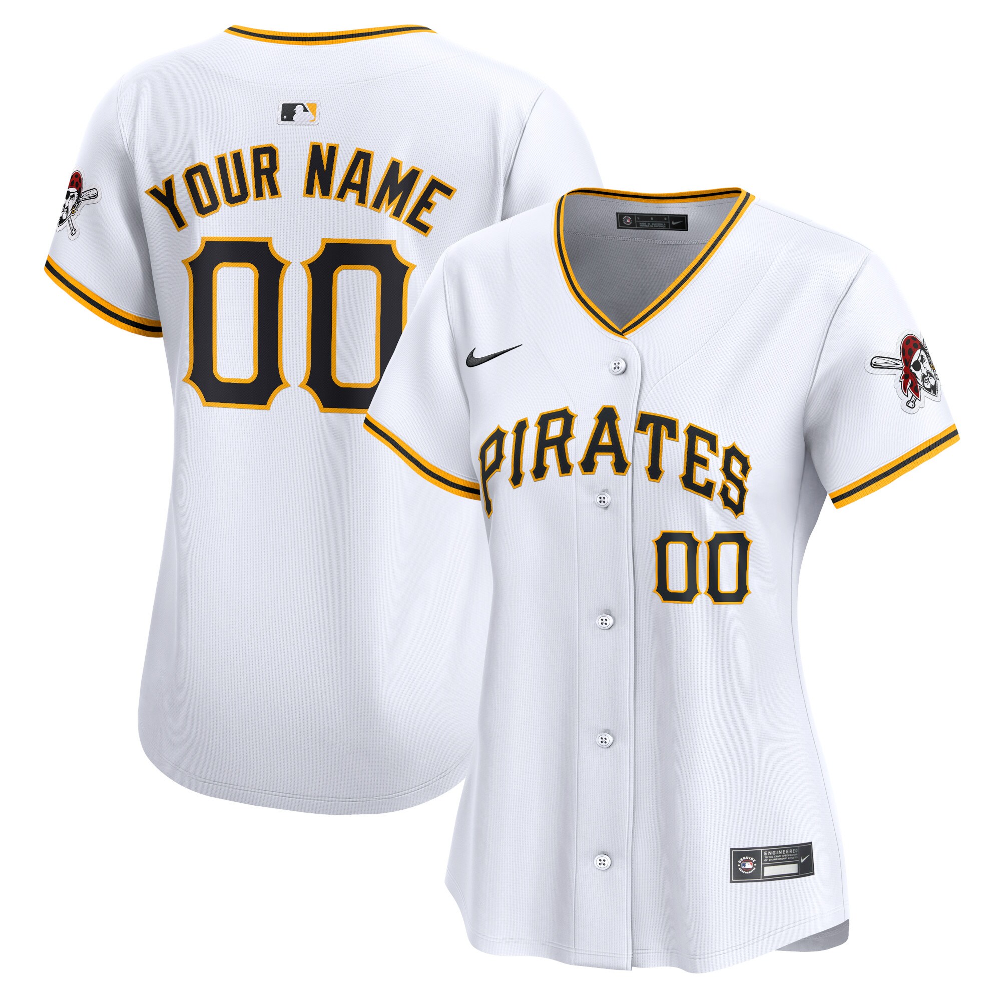 Nike Pirates White Jersey Women’s - Nike Pirates White Jersey - Custom
