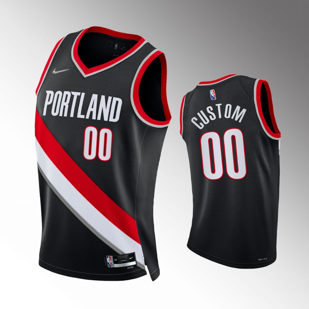 Nike Portland Blazers Black Custom Jersey - Personalized