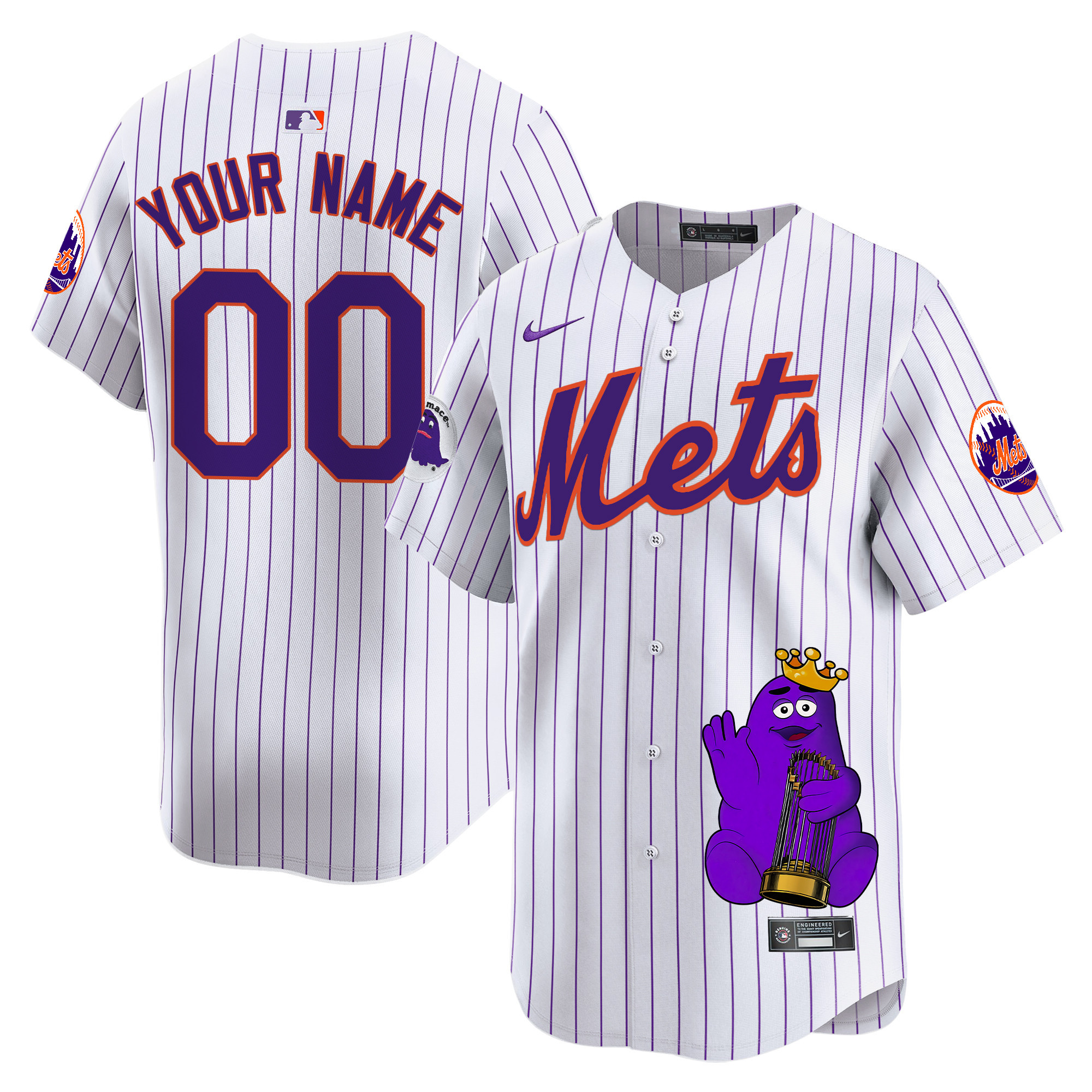 Alternative view of Nike Purple Mets Grimace Jersey - Limited Edition