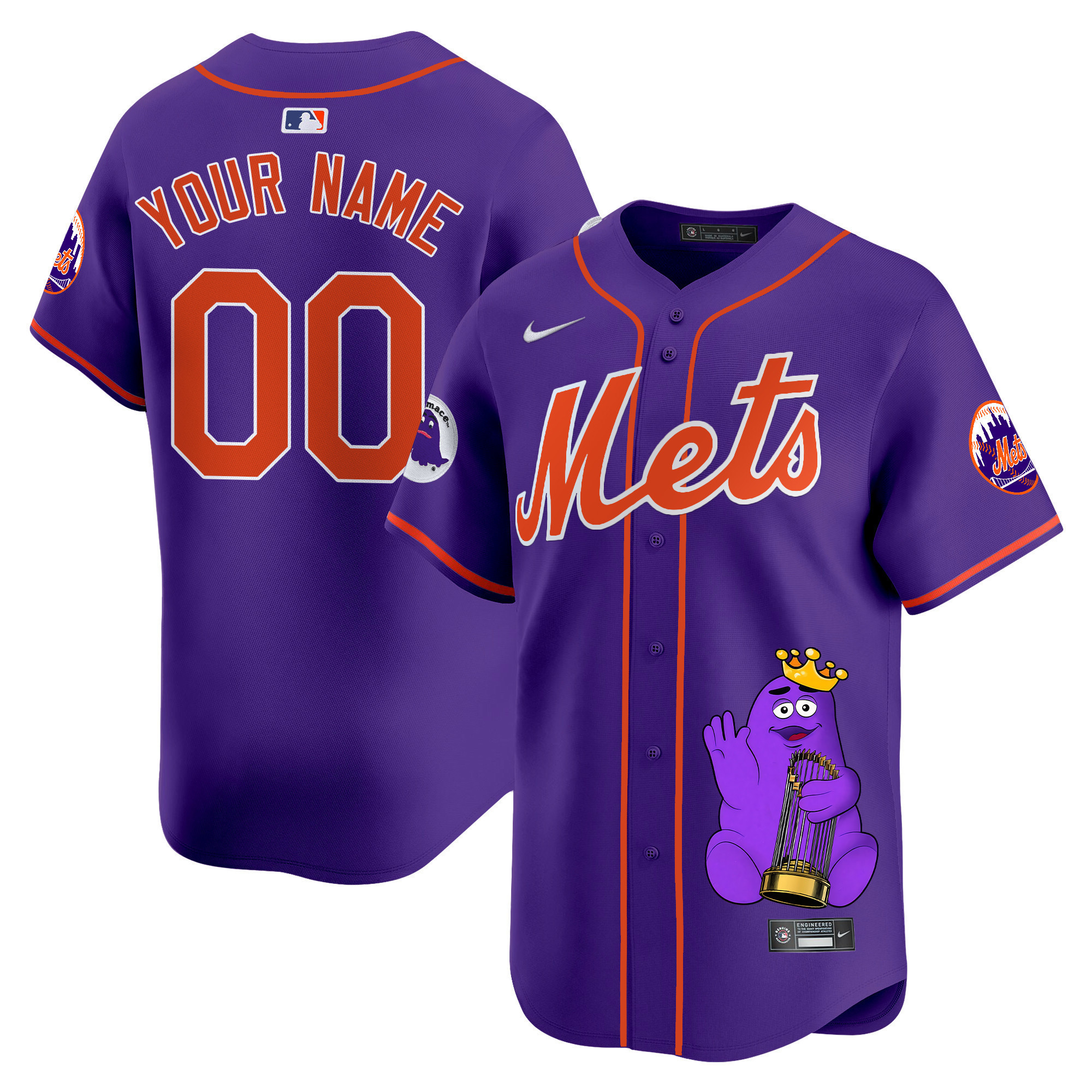 Nike Purple Mets Grimace Jersey - Limited Edition